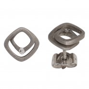 JOBO Ohrstecker 950 Platin matt 2 Diamanten Brillanten Ohrringe Platinohrringe