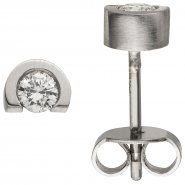 JOBO Ohrstecker 950 Platin matt 2 Diamanten Brillanten Ohrringe