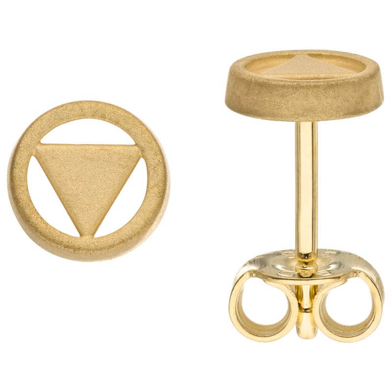 JOBO Ohrstecker Dreieck 375 Gold Gelbgold mattiert Ohrringe