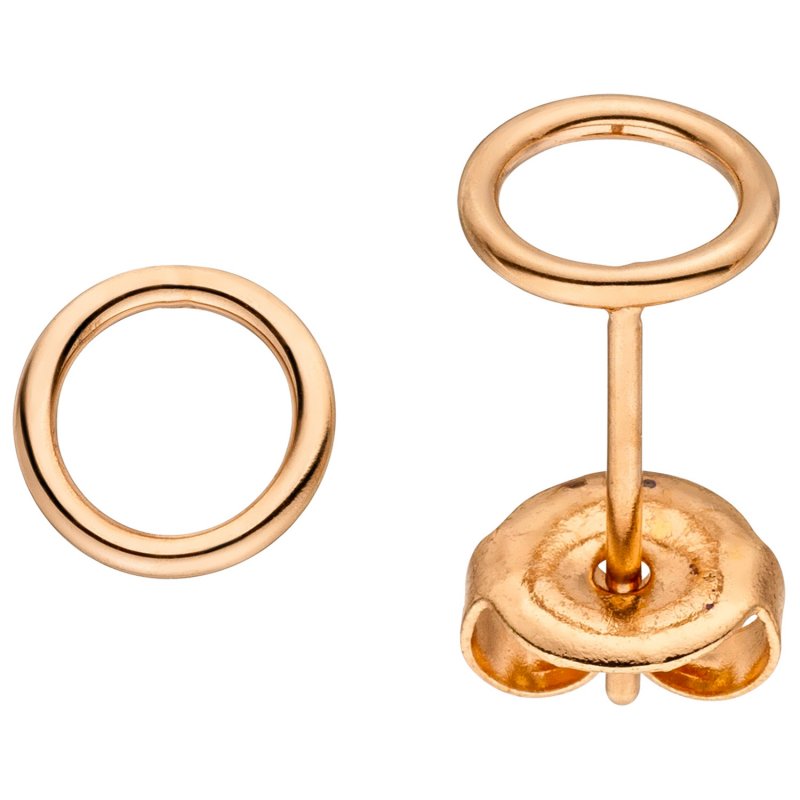 JOBO Ohrstecker Kreis Edelstahl rotgoldfarben beschichtet Ohrringe