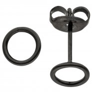 JOBO Ohrstecker Kreis Edelstahl schwarz beschichtet Ohrringe