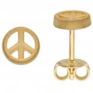 JOBO Ohrstecker Peace 375 Gold Gelbgold