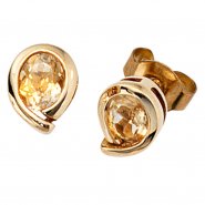 JOBO Ohrstecker aus 375 Gold mit Citrinen