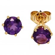 JOBO Ohrstecker rund 585 Gold Gelbgold 2 Amethyste lila violett Ohrringe