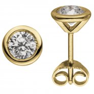 JOBO Ohrstecker rund 585 Gold Gelbgold 2 Diamanten Brillanten 1,00 ct. Ohrringe