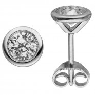 JOBO Ohrstecker rund 585 Gold Wei�gold 2 Diamanten Brillanten 1,00 ct. Ohrringe