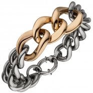JOBO Panzerarmband Edelstahl rotgold farben beschichtet 21 cm Armband