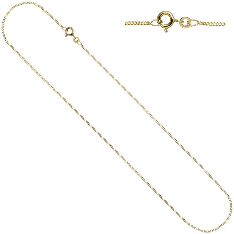 JOBO Panzerkette 333 Gelbgold 1,3 mm 36 cm Gold Kette Halskette Goldkette Federring