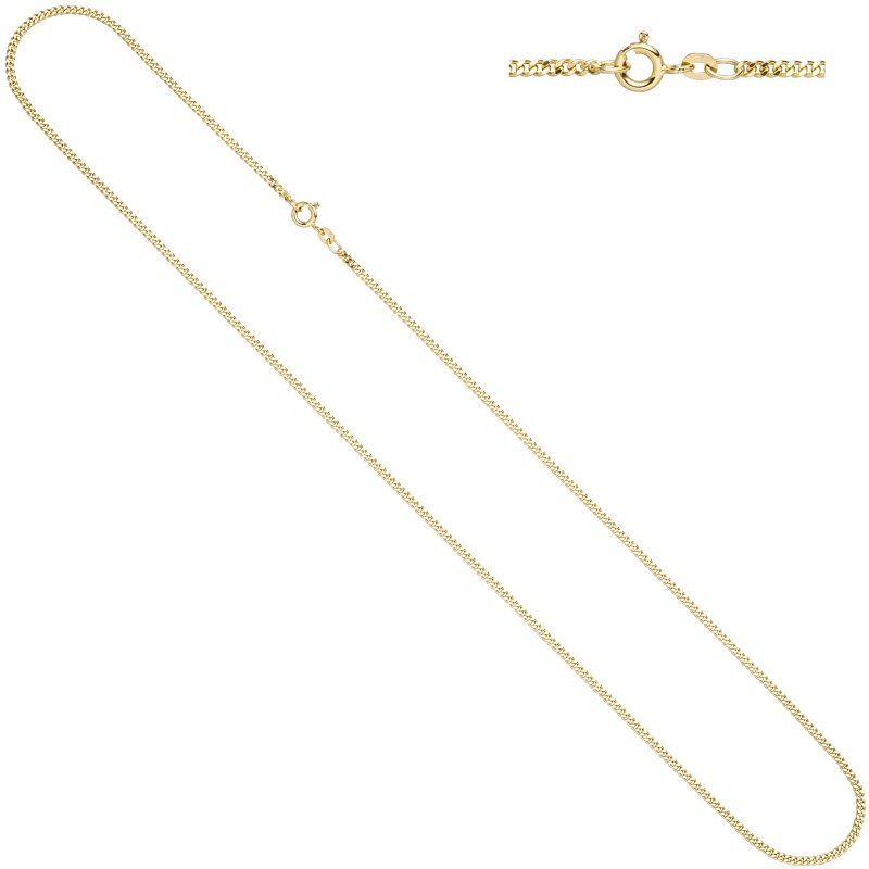JOBO Panzerkette 333 Gelbgold 2,1 mm 55 cm Gold Kette Halskette Goldkette Federring