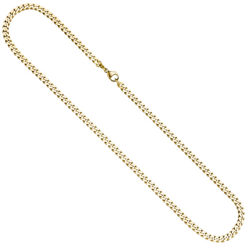 JOBO Panzerkette 333 Gold Gelbgold 4,6 mm 60 cm Kette Halskette