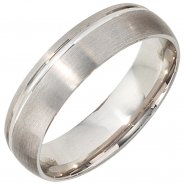 JOBO Partner Ring 925 Sterling Silber rhodiniert mattiert Silberring