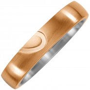 JOBO Partner Ring Halbes Herz aus Titan und Bronze Partnerring