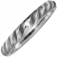 JOBO Partner Ring aus Titan teil matt 1 Diamant Brillant Partnerring Titanring