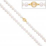 JOBO Perlenkette aus Akoya Perlen 45 cm Schlie�e 925 Silber gold vergoldet 2 Zirkonia
