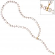 JOBO Perlenkette mit S��wasser Perlen Clip und Endteil aus 585 Gold L�nge variabel