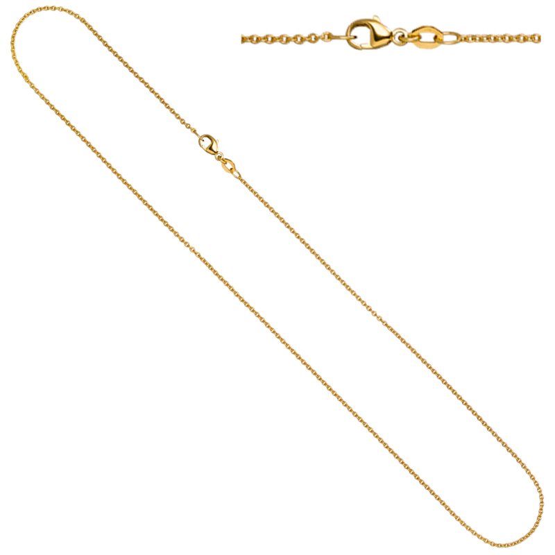 JOBO Rund-Ankerkette 750 Gold Gelbgold 1,5 mm 45 cm Kette Halskette Goldkette