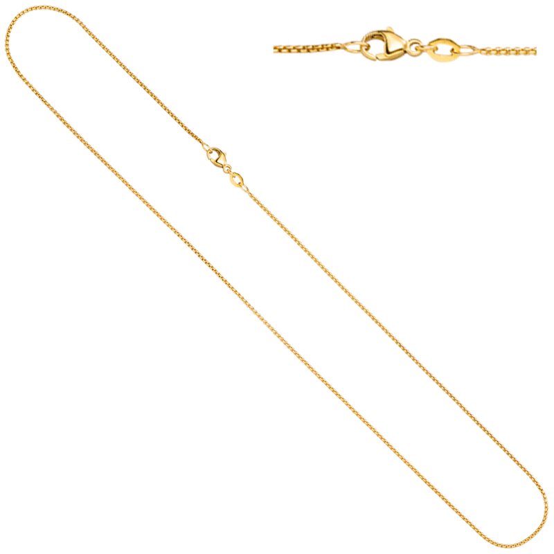 JOBO Rund-Venezianerkette 750 Gold Gelbgold 1,2 mm 45 cm Goldkette Karabiner
