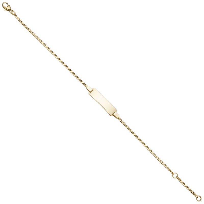 JOBO Schildband 333 Gold Gelbgold 18 cm Baby Kinder Gravur ID Armband