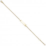 JOBO Schildband 333 Gold Gelbgold 18 cm Baby Kinder Gravur ID Armband