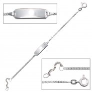 JOBO Schildband 585 Gold Wei�gold 14 cm Gravur ID Armband Federring