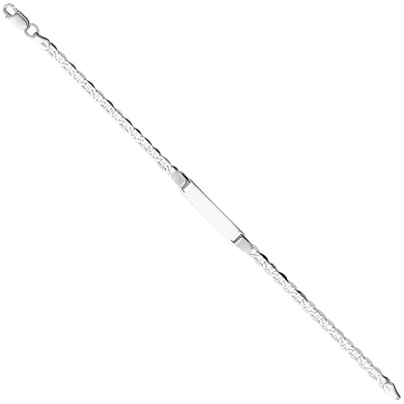 JOBO Schildband 925 Sterling Silber 19 cm Gravur ID Armband Karabiner