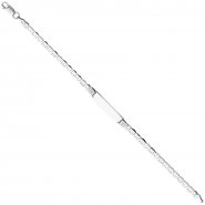 JOBO Schildband 925 Sterling Silber 19 cm Gravur ID Armband Karabiner
