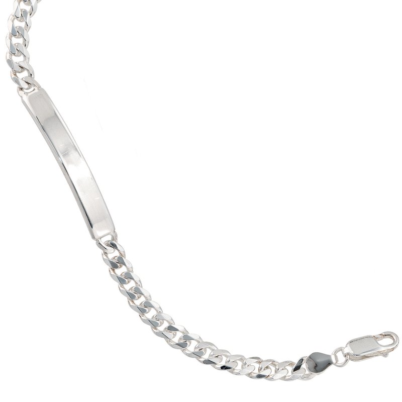 JOBO Schildband 925 Sterling Silber 19 cm Gravur ID Armband Karabiner