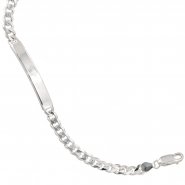 JOBO Schildband 925 Sterling Silber 19 cm Gravur ID Armband Karabiner