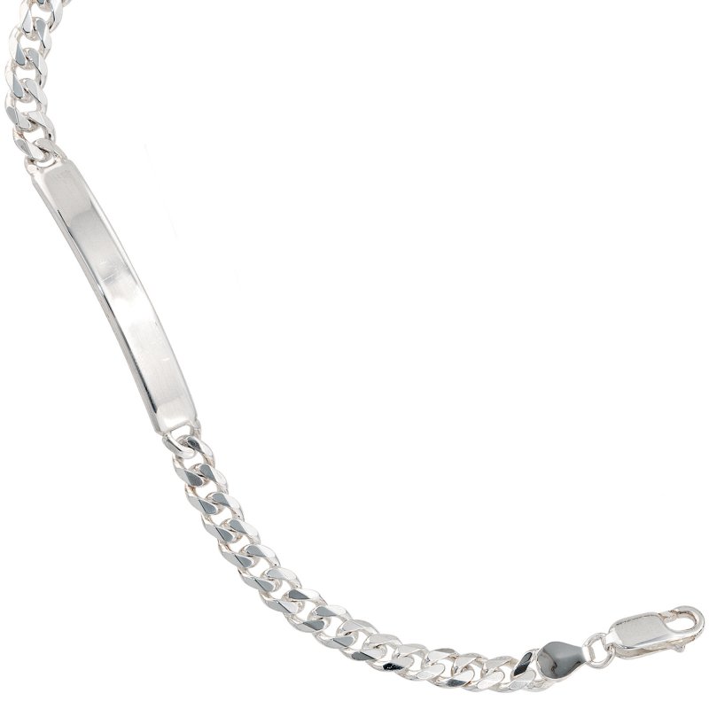 JOBO Schildband 925 Sterling Silber 21 cm Gravur ID Armband Karabiner