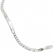 JOBO Schildband 925 Sterling Silber 21 cm Gravur ID Armband Karabiner