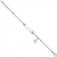 JOBO Schildband Babyf��e 925 Sterling Silber 14 cm Kinder Gravur ID Armband