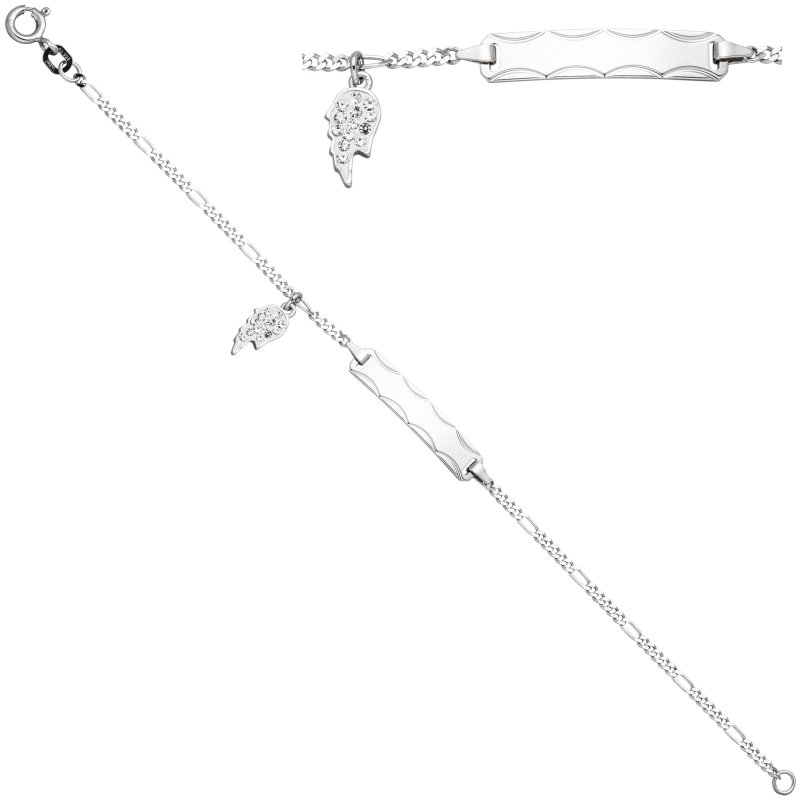 JOBO Schildband Fl�gel 925 Sterling Silber diamantiert 14 Zirkonia 16 cm