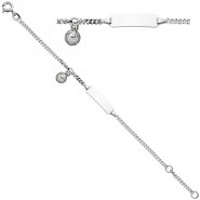 JOBO Schildband Fussball 925 Sterling Silber 14 cm Gravur ID Armband