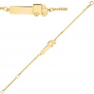 JOBO Schildband Lastwagen LKW 333 Gold Gelbgold 14 cm Gravur ID Armband