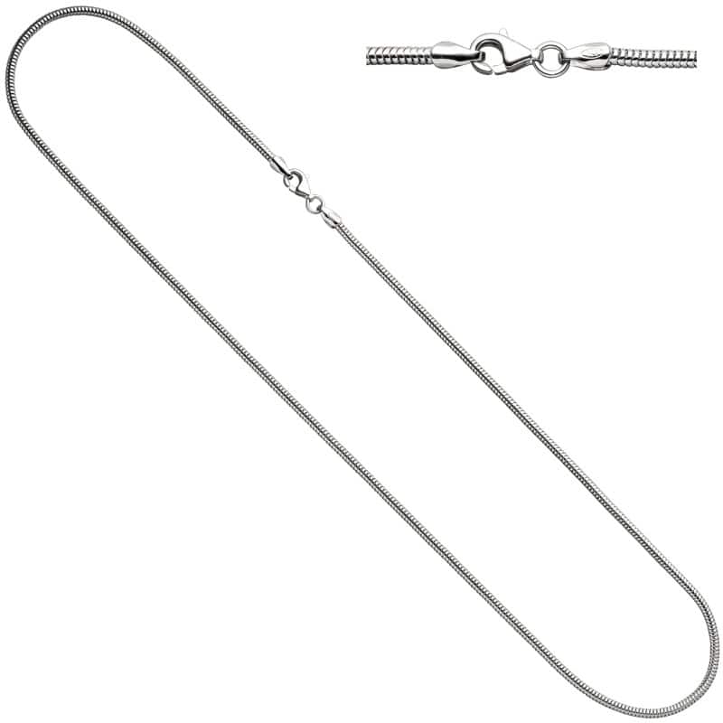 JOBO Schlangenkette 925 Silber 1,6 mm 42 cm Halskette Kette Silberkette Karabiner