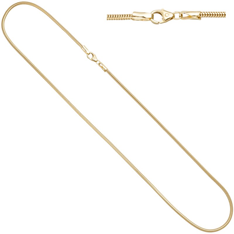 JOBO Schlangenkette aus 333 Gelbgold 1,9 mm 45 cm Gold Kette Halskette Goldkette