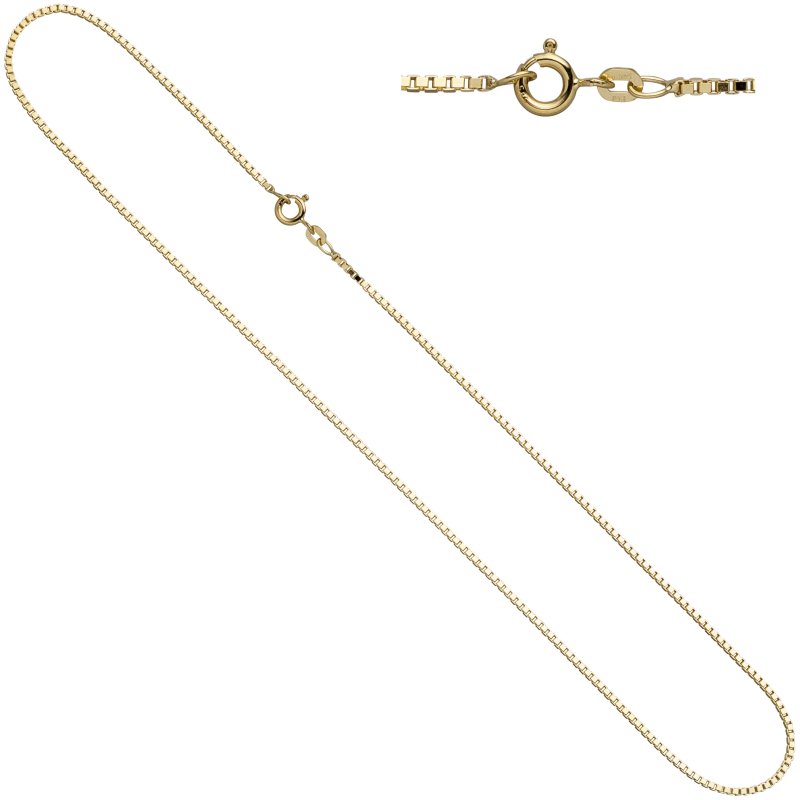 JOBO Venezianerkette 585 Gelbgold 1,0 mm 45 cm Gold Kette Halskette Goldkette
