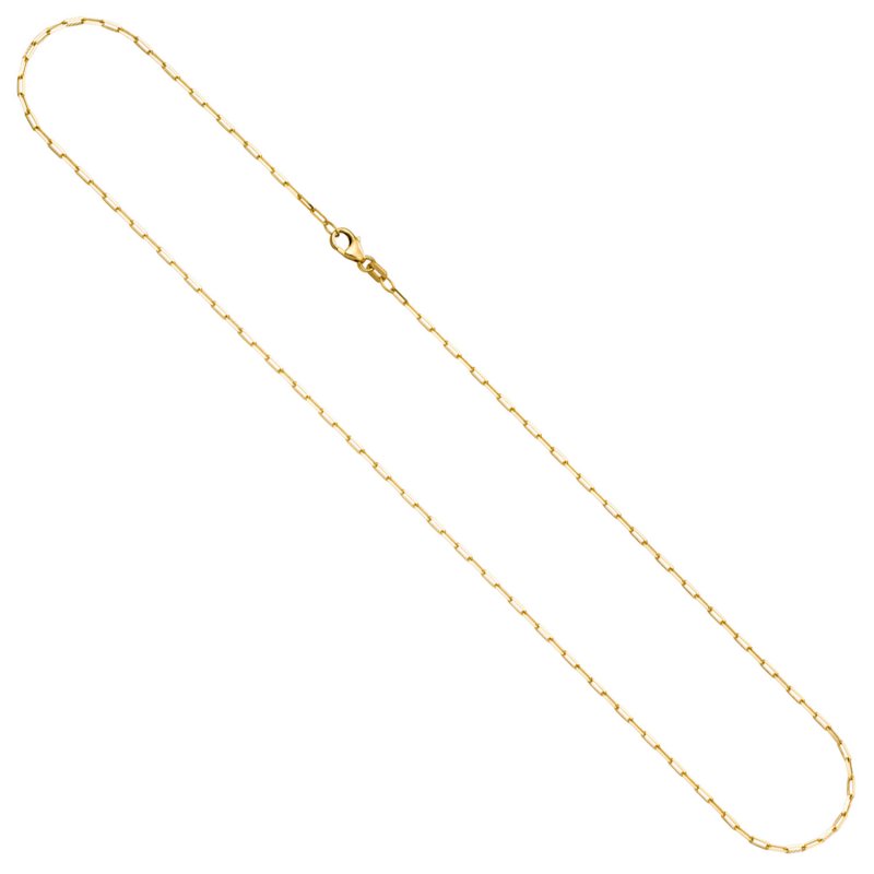 JOBO Weit-Ankerkette 585 Gold Gelbgold massiv diamantiert 45 cm Kette Halskette
