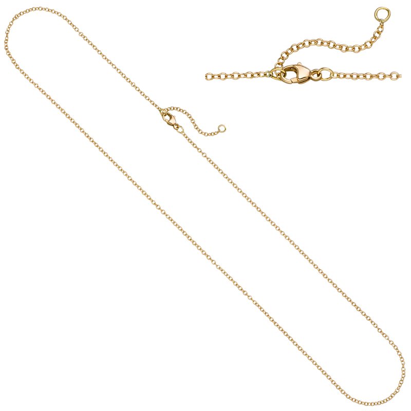 JOBO Weit-Ankerkette 750 Gold Gelbgold 1,5 mm 45 cm Kette Halskette Goldkette