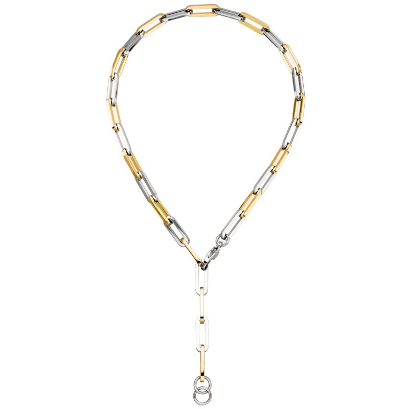JOBO Y-Collier Halskette Edelstahl gelbgoldfarben beschichtet 48 cm