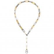 JOBO Y-Collier Halskette Edelstahl gelbgoldfarben beschichtet 48 cm