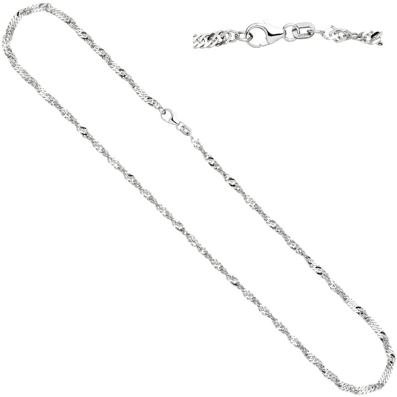Singapurkette 925 Silber 2,9 mm 50 cm Halskette Kette Silberkette Karabiner
