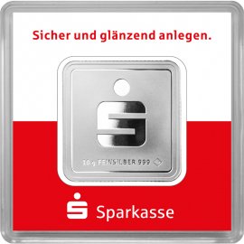 Sparkasse 10g Silberbarren 999