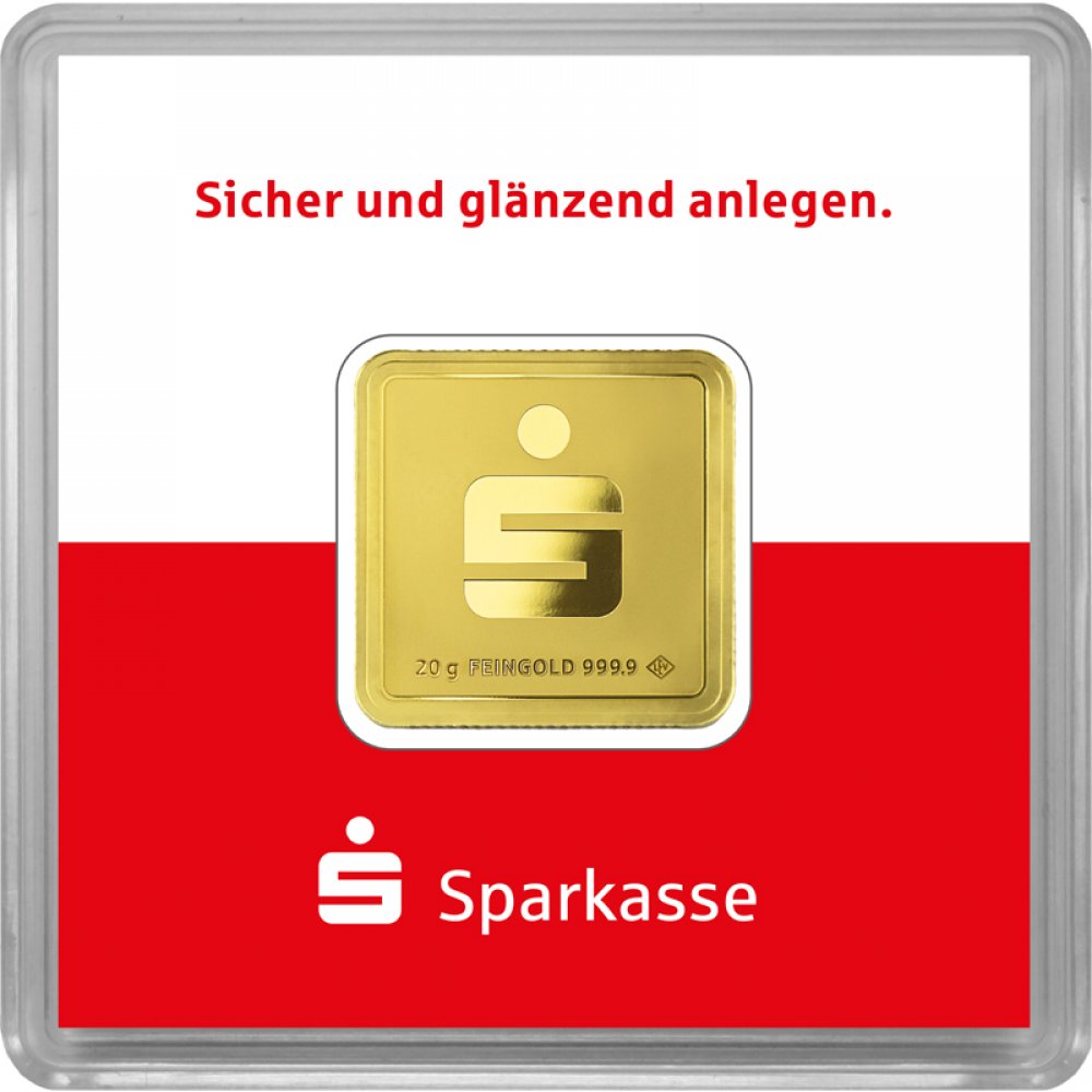 Sparkasse 20 Gramm Goldbarren 999,9
