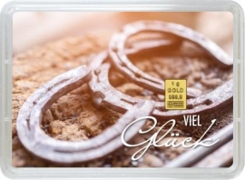 Viel Gl�ck - 1g Goldbarren von Valcambi