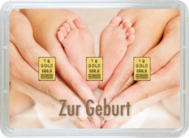 Goldgeschenk zur Geburt - 3g Goldbarren
